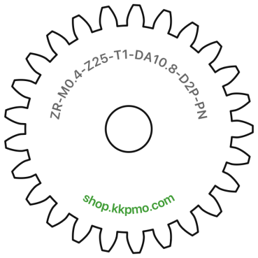 Zahnrad M0.4 / 25 Z AD 10,8mmBohrung (D) mm 2,00 Presspassung PBreite (T) mm 1,0POM-C natur[ZR-M0.4-Z25-T1-DA10.8-D2P-PN]
