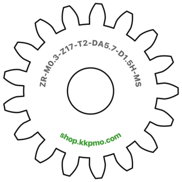 Zahnrad M0.3 / 17 Z AD 5,7mmBohrung (D) mm 1,50 Spielpassung HBreite (T) mm 2,0Messing MO58[ZR-M0.3-Z17-T2-DA5.7-D1.5H-MS]Ersatzzahnrad Arnold HN2011