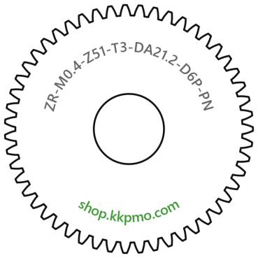 Zahnrad M0.4 / 51 Z AD 21,2mmBohrung (D) mm 6,00 Presspassung PBreite (T) mm 3,0POM-C natur[ZR-M0.4-Z51-T3-DA21.2-D6P-PN]