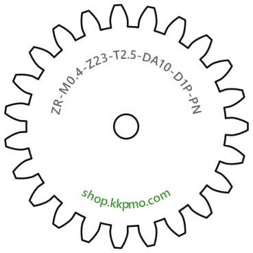 Zahnrad M0.4 / 23 Z AD 10,0mmBohrung (D) mm 1,00 Presspassung PBreite (T) mm 2,5POM-C natur[ZR-M0.4-Z23-T2.5-DA10-D1P-PN]