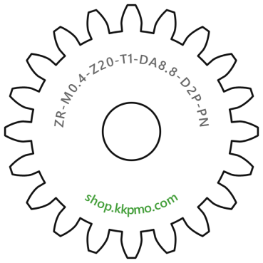 Zahnrad M0.4 / 20 Z AD 8,8mmBohrung (D) mm 2,00 Presspassung PBreite (T) mm 1,0POM-C natur[ZR-M0.4-Z20-T1-DA8.8-D2P-PN]
