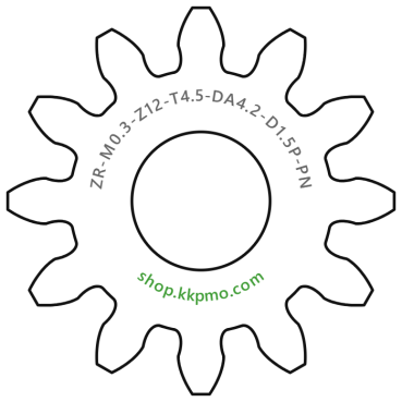 Zahnrad M0.3 / 12 Z AD 4,2mmBohrung (D) mm 1,50 Presspassung PBreite (T) mm 4,5POM-C natur[ZR-M0.3-Z12-T4.5-DA4.2-D1.5P-PN]