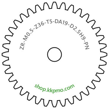 Zahnrad M0.5 / 36 Z AD 19.00mmBohrung (D) mm 2.50 H9Breite (T) mm 5.0POM-C natur[ZR-M0.5-Z36-T5-DA19-D2.5H9-PN]Servo MotorFor Maksim