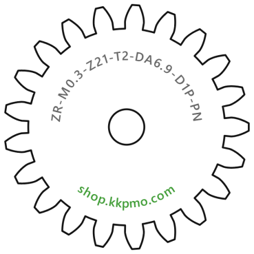 Zahnrad M0.3 / 21 Z AD 6.9mmBohrung (D) mm 1.00 Presspassung PBreite (T) mm 2.0POM-C natur[ZR-M0.3-Z21-T2-DA6.9-D1P-PN]