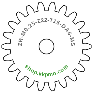 Zahnrad M0.25 / 22 Z AD 6.00mmBohrung (D) mm massivBreite (T) mm 15.0Messing MO58[ZR-M0.25-Z22-T15-DA6-MS]