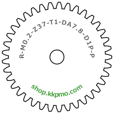Zahnrad M0.2 / 37 Z AD 7.8mmBohrung (D) mm 1.00 Presspassung PBreite (T) mm 1.0POM-C natur[ZR-M0.2-Z37-T1-DA7.8-D1P-PN]
