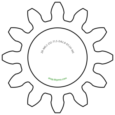 Zahnrad M0.2 / 12 Z AD 2.8mmBohrung (D) mm 1.50 Spielpassung HBreite (T) mm 1.5Messing MO58[ZR-M0.2-Z12-T1.5-DA2.8-D1.5H-MS]