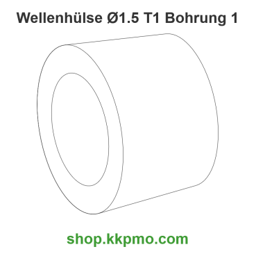 Wellenhülse / Ø 1.5 mmLänge (T) mm 1.0Bohrung (D) mm 1.00 Spielpassung HPOM-C natur[WH-d1.5-T1-D1H-PN]