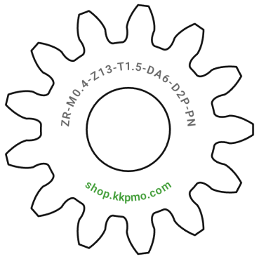 Zahnrad M0.4 / 13 Z AD 6,0mmBohrung (D) mm 2,00 Presspassung PBreite (T) mm 1,5POM-C natur[ZR-M0.4-Z13-T1.5-DA6-D2P-PN]