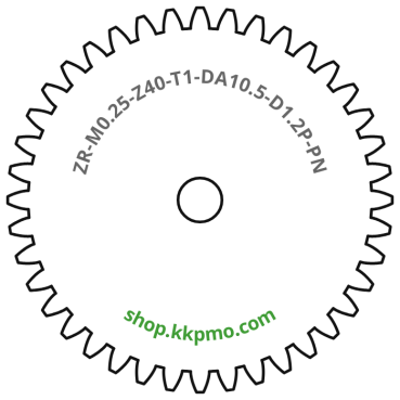 Zahnrad M0.25 / 40 Z AD 10.5mmBohrung (D) mm 1.20 Presspassung PBreite (T) mm 1.0POM-C natur[ZR-M0.25-Z40-T1-DA10.5-D1.2P-PN]
