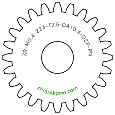 Zahnrad M0.4 / 24 Z AD 10,4mmBohrung (D) mm 3,00 Presspassung PBreite (T) mm 2,5POM-C natur[ZR-M0.4-Z24-T2.5-DA10.4-D3P-PN]