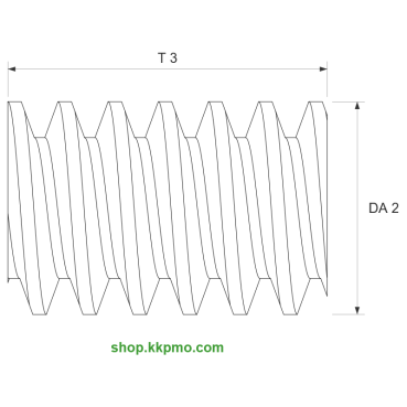 Schnecke M0.15 / Ø 2,0 mm / 1-gängigLänge (T) mm 3,0Bohrung (D) mm 0,70 Spielpassung Hausnorm HDrehrichtung rechtsMessing MO58[SN-M0.15-d2-T3-D0.7H-MS-R]