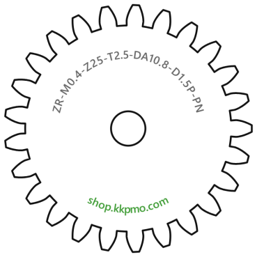 Zahnrad M0.4 / 25 Z AD 10.8mmBohrung (D) mm 1.50 Presspassung Hausnorm PBreite (T) mm 2.5POM-C natur[ZR-M0.4-Z25-T2.5-DA10.8-D1.5P-PN]