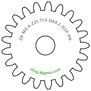 Zahnrad M0.4 / 21 Z AD 9,2mmBohrung (D) mm 2,00 Presspassung Hausnorm PBreite (T) mm 1,5POM-C natur[ZR-M0.4-Z21-T1.5-DA9.2-D2P-PN]