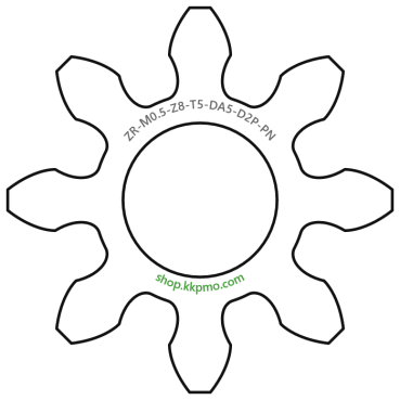 Zahnrad M0.5 / 8 Z AD 5,0mmBohrung (D) mm 2,00 Presspassung Hausnorm PBreite (T) mm 5,0POM-C natur[ZR-M0.5-Z8-T5-DA5-D2P-PN]