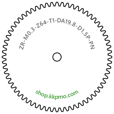 Zahnrad M0.3 / 64 Z AD 19.8mmBohrung (D) mm 1.50 Presspassung Hausnorm PBreite (T) mm 1.0POM-C natur[ZR-M0.3-Z64-T1-DA19.8-D1.5P-PN]