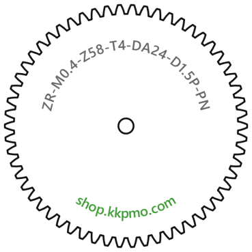 Zahnrad M0.4 / 58 Z AD 24.0mmBohrung (D) mm 1.50 Presspassung Hausnorm PBreite (T) mm 4.0POM-C natur[ZR-M0.4-Z58-T4-DA24-D1.5P-PN]