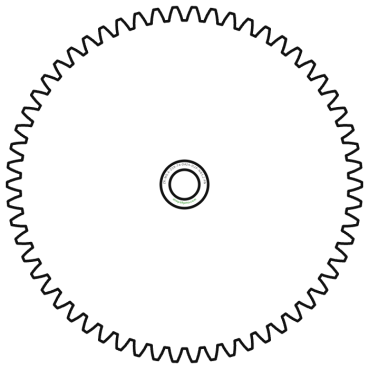 Zahnrad M0.4 / 58 Z AD 24.0mmBohrung (D) mm 2.00 Presspassung Hausnorm PBreite (T) mm 4.0POM-C natur[ZR-M0.4-Z58-T4-DA24-D2P-NB3.2-PN]