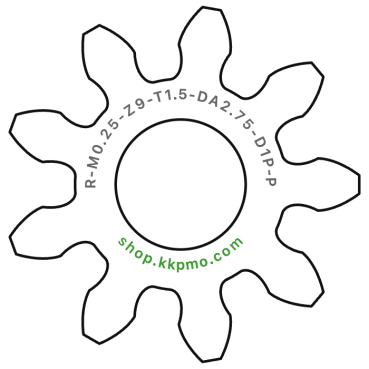 Zahnrad M0.25 / 9 Z AD 2.8mmBohrung (D) mm 1.00 Presspassung Hausnorm PBreite (T) mm 1.5POM-C natur[ZR-M0.25-Z9-T1.5-DA2.75-D1P-PN]
