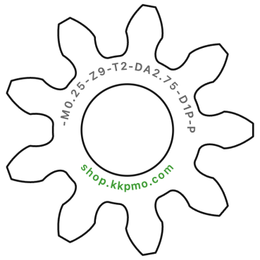 Zahnrad M0.25 / 9 Z AD 2.8mmBohrung (D) mm 1.00 Presspassung Hausnorm PBreite (T) mm 2.0POM-C natur[ZR-M0.25-Z9-T2-DA2.75-D1P-PN]