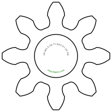 Zahnrad M0.3 / 8 Z AD 3.0mmBohrung (D) mm 1.20 Presspassung Hausnorm PBreite (T) mm 1.0POM-C natur[ZR-M0.3-Z8-T1-DA3-D1.2P-PN]