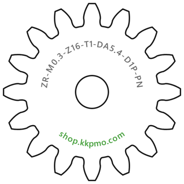 Zahnrad M0.3 / 16 Z AD 5.4mmBohrung (D) mm 1.00 Presspassung Hausnorm PBreite (T) mm 1.0POM-C natur[ZR-M0.3-Z16-T1-DA5.4-D1P-PN]