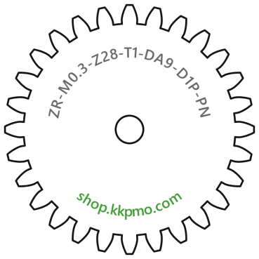 Zahnrad M0.3 / 28 Z AD 9.0mmBohrung (D) mm 1.00 Presspassung Hausnorm PBreite (T) mm 1.0POM-C natur[ZR-M0.3-Z28-T1-DA9-D1P-PN]