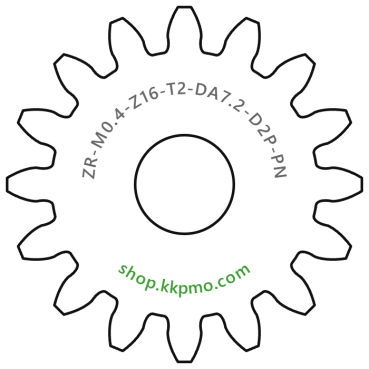 Zahnrad M0.4 / 16 Z AD 7.2mmBohrung (D) mm 2.00 Presspassung Hausnorm PBreite (T) mm 2.0POM-C natur[ZR-M0.4-Z16-T2-DA7.2-D2P-PN]