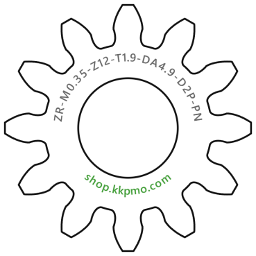 Zahnrad M0.35 / 12 Z AD 4.90mmBohrung (D) mm 2.00 PBreite (T) mm 1.9POM-C natur[ZR-M0.35-Z12-T1.9-DA4.9-D2P-PN]