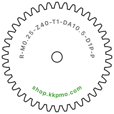 Zahnrad M0.25 / 40 Z AD 10.5mmBohrung (D) mm 1.00 Presspassung Hausnorm PBreite (T) mm 1.0POM-C natur[ZR-M0.25-Z40-T1-DA10.5-D1P-PN]