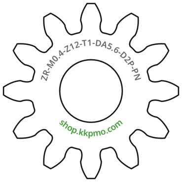 Zahnrad M0.4 / 12 Z AD 5.6mmBohrung (D) mm 2.00 Presspassung Hausnorm PBreite (T) mm 1.0POM-C natur[ZR-M0.4-Z12-T1-DA5.6-D2P-PN]