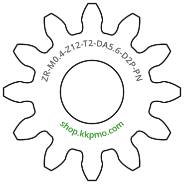 Zahnrad M0.4 / 12 Z AD 5.6mmBohrung (D) mm 2.00 Presspassung Hausnorm PBreite (T) mm 2.0POM-C natur[ZR-M0.4-Z12-T2-DA5.6-D2P-PN]