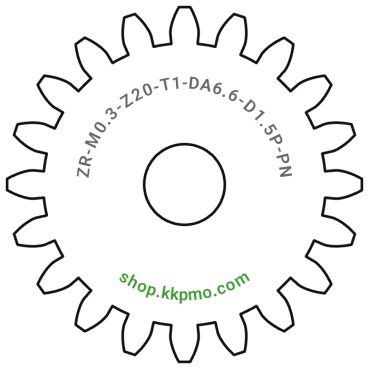 Zahnrad M0.3 / 20 Z AD 6.6mmBohrung (D) mm 1.50 Presspassung Hausnorm PBreite (T) mm 1.0POM-C natur[ZR-M0.3-Z20-T1-DA6.6-D1.5P-PN]