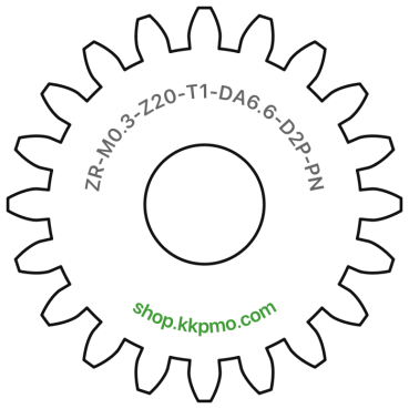 Zahnrad M0.3 / 20 Z AD 6,6mmBohrung (D) mm 2,00 Presspassung Hausnorm PBreite (T) mm 1,0POM-C natur[ZR-M0.3-Z20-T1-DA6.6-D2P-PN]