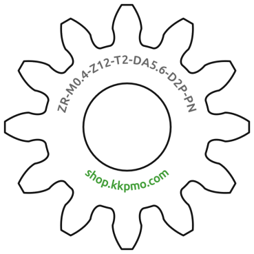 Zahnrad M0.4 / 12 Z AD 5,6mmBohrung (D) mm 2,00 Presspassung Hausnorm PBreite (T) mm 2,0POM-C natur[ZR-M0.4-Z12-T2-DA5.6-D2P-PN]