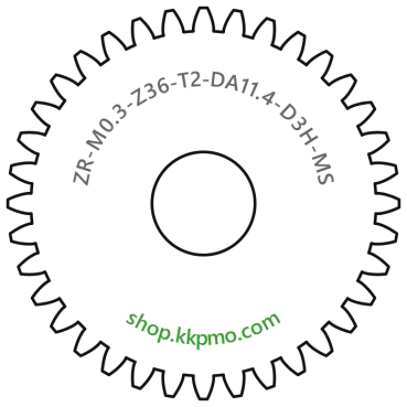 Zahnrad M0.3 / 36 Z AD 11.4mmBohrung (D) mm 3.00 Spielpassung Hausnorm HBreite (T) mm 2.0Messing MO58[ZR-M0.3-Z36-T2-DA11.4-D3H-MS]