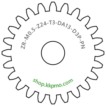 Zahnrad M0.5 / 24 Z AD 13,00mmBohrung (D) mm 3,00 PBreite (T) mm 3,0POM-C natur[ZR-M0.5-Z24-T3-DA13-D3P-PN]