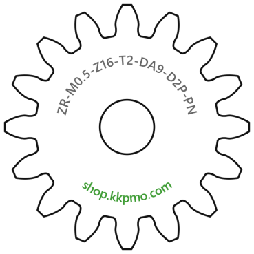 Zahnrad M0.5 / 16 Z AD 9,0mmBohrung (D) mm 2,00 Presspassung Hausnorm PBreite (T) mm 2,0POM-C natur[ZR-M0.5-Z16-T2-DA9-D2P-PN]