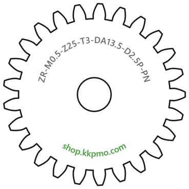 Zahnrad M0.5 / 25 Z AD 13.5mmBohrung (D) mm 2.50 Presspassung Hausnorm PBreite (T) mm 3.0POM-C natur[ZR-M0.5-Z25-T3-DA13.5-D2.5P-PN]