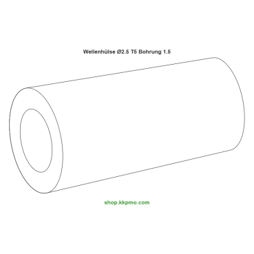 Wellenhülse / Ø 2,5 mmLänge (T) mm 5,0Bohrung (D) mm 1,50 Presspassung Hausnorm PPOM-C natur[WH-d2.5-T5-D1.5P-PN]
