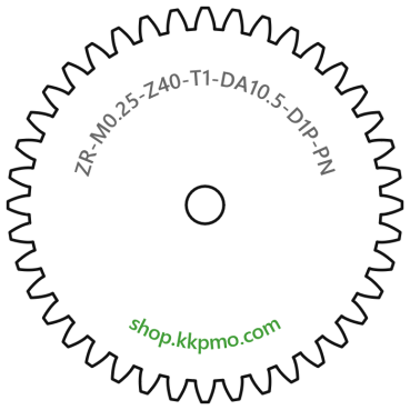 Zahnrad M0.25 / 40 Z AD 10.5mmBohrung (D) mm 1.00 Presspassung Hausnorm PBreite (T) mm 1.0POM-C natur[ZR-M0.25-Z40-T1-DA10.5-D1P-PN]