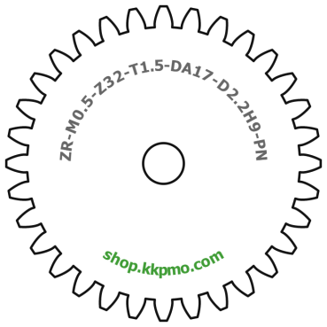 Zahnrad M0.5 / 32 Z AD 17.00mmBohrung (D) mm 2.20 H9Breite (T) mm 1.5POM-C natur[ZR-M0.5-Z32-T1.5-DA17-D2.2H9-PN]