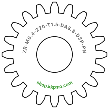 Zahnrad M0.4 / 20 Z AD 8.8mmBohrung (D) mm 3.00 Presspassung Hausnorm PBreite (T) mm 1.5POM-C natur[ZR-M0.4-Z20-T1.5-DA8.8-D3P-PN]