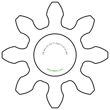Zahnrad M0.25 / 8 Z AD 2,5mmBohrung (D) mm 1,00 Spielpassung Hausnorm HBreite (T) mm 1,0Messing MO58[ZR-M0.25-Z8-T1-DA2.5-D1H-MS]