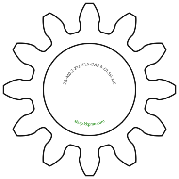 Zahnrad M0.2 / 12 Z AD 2.8mmBohrung (D) mm 1.50 Spielpassung Hausnorm HBreite (T) mm 1.5Messing MO58[ZR-M0.2-Z12-T1.5-DA2.8-D1.5H-MS]
