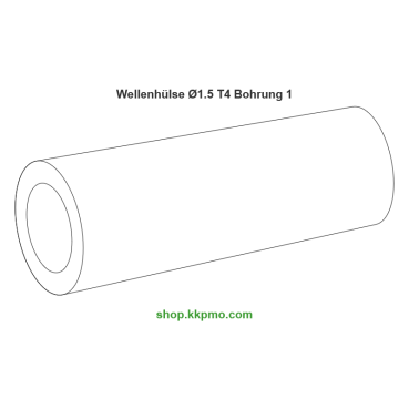 Wellenhülse / Ø 1.5 mmLänge (T) mm 4.0Bohrung (D) mm 1.00 Spielpassung Hausnorm HPOM-C natur[WH-d1.5-T4-D1H-PN]