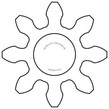 Zahnrad M0.2 / 8 Z AD 2.0mmBohrung (D) mm 0.80 Presspassung Hausnorm PBreite (T) mm 1.0POM-C natur[ZR-M0.2-Z8-T1-DA2-D0.8P-PN]