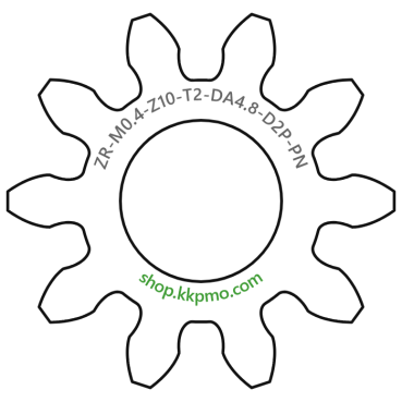 Zahnrad M0.4 / 10 Z AD 4,8mmBohrung (D) mm 2,00 Presspassung Hausnorm PBreite (T) mm 2,0POM-C natur[ZR-M0.4-Z10-T2-DA4.8-D2P-PN]