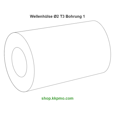 Wellenhülse / Ø 2.0 mmLänge (T) mm 3.0Bohrung (D) mm 1.00 Presspassung Hausnorm PPOM-C natur[WH-d2-T3-D1P-PN]