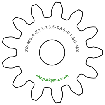 Zahnrad M0.4 / 13 Z AD 6,0mmBohrung (D) mm 1,50 Spielpassung Hausnorm HBreite (T) mm 3,5Messing MO58[ZR-M0.4-Z13-T3.5-DA6-D1.5H-MS]